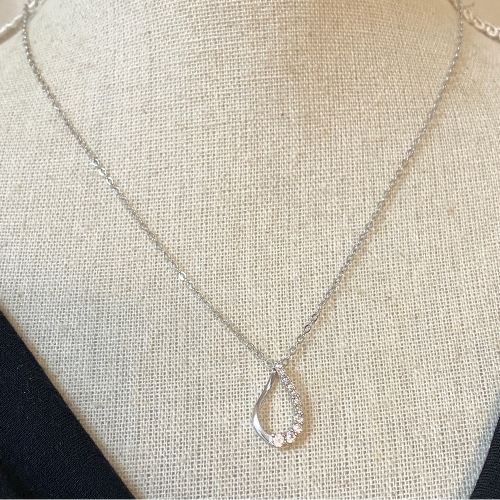 SAI Designer Pendant CZ Cubic Zirconia 925 Sterling Silver 18" Necklace Women's